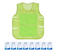 Gilet fresco, indossabile a raffreddamento rapido, design con 8 inserti per il ghiaccio, materiale leggero traspirante, soluzione regolabile per avvolgere il freddo, per lavoro estivo, viaggi