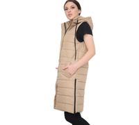 Gilet Giacca Puffer Lungo Con Cappuccio Da Donna Imbottito Top Riscaldante 8-22