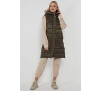 Gilet Giacca Puffer Lungo Con Cappuccio Da Donna Imbottito Top Riscaldante 8-22