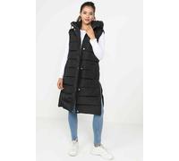 Gilet Giacca Puffer Lungo Con Cappuccio Da Donna Imbottito Top Riscaldante 8-22