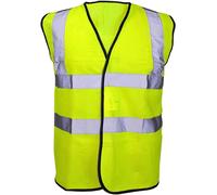 Gilet giallo fluo ad alta visibilità con bande rifrangenti con cerniera