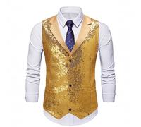 Gilet glitterato da uomo con paillette, top da uomo, lucido, scollo a V, gradiente, colore da sera, per carnevale, feste, discoteca, club, top da palcoscenico