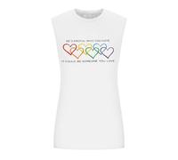 Gilet grande e largo: non più paura delle stesse magliette senza maniche stampate maglioni arcobaleno da donna, bianco, XL