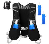 Gilet idratante da corsa per donna e uomo, Gilet Trail Running Uomo e Donna con 2 borraccia mórbida 500 ml, Zaino da Corsa, Adatto per Maratona, Ciclismo, Corsa, Arrampicata