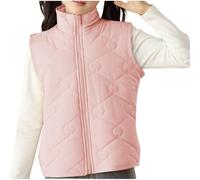 Gilet Imbottito Bambini con Zip Piumino Senza Maniche Gilets Bambina in Pile Casual Caldo Cappotto Invernale Ragazze Ragazzi Giacca Tinta Unita Giubbotto Antivento per 3-15 Anni