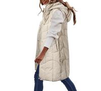 Gilet Imbottito Donna Invernale Curvy Piumini Imbottito Smanicato Elegante Gilet Con Cappuccio Trapuntato Curvy Piumino Antivento Leggero Cappotto Senza Maniche Mezza Stagione Con Cerniera E Tasche