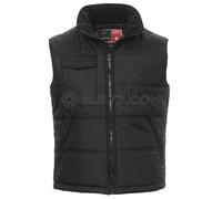 PAYPER Star Gilet Giacca da Lavoro Unisex Uomo Donna 100% Poliestere Chiusura Zip Retro Sagomato Imbottitura Trapuntata Colletto in Pile Nero (S)