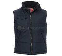 PAYPER Star Gilet Giacca da Lavoro Unisex Uomo Donna 100% Poliestere Chiusura Zip Retro Sagomato Imbottitura Trapuntata Colletto in Pile Blu Navy (S)