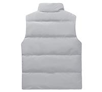 Gilet imbottito leggero da uomo, taglie forti, giacca invernale calda, senza maniche, con tasche con cerniera, trapuntata, spessa, giacca a vento per esterni, taglia L-4XL, Grigio, XL