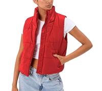 Gilet imbottito leggero senza maniche Outwear Gilet da donna senza maniche Capispalla invernale caldo leggero alla moda Stand Up Collar Down Vest con tasche Giacche da trekking all'aperto per le