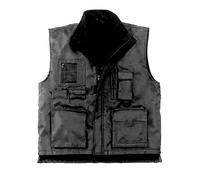 GILET IMBOTTITO NERO POLIESTERE/NYLON TG XXL MULTITASCHE CALDO INVERNALE WORKER