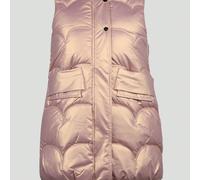 Gilet imbottito senza maniche con tasche a patta, con cappuccio con cordino, cappotto trapuntato, adatto alle donne per la fine dell'autunno, casual, con cordino, tasche, con cappuccio, vestibilità re