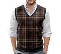 Gilet in maglia da uomo, senza maniche, in cotone, con scollo a V, per il tempo libero, per l'autunno e l'inverno, per il lavoro, traspirante, protezione dal vento, D nero, M