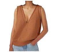 Gilet in Maglia Donna, Maglione Senza Maniche Scollo a V Pullover Maglioni Invernali Maniche Maglione Smanicato Invernale Elegante Maglia Gilet Maglie Eleganti Donna Autunnale,