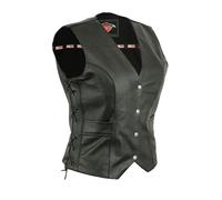 Gilet In Pelle Da Donna Fitted Con Lacci Per Moto
