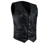 Gilet in Pelle Richa con Lacci NeroL Nero