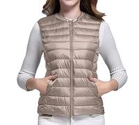 Gilet in pile caldo da uomo, gilet da donna coltivare una moralità calda con scollo a V sottile giù gilet all'interno Portafoglio in pelle morbida, cachi., XXXL