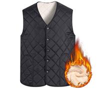 Gilet In Pile Imbottito Trapuntato Senza Maniche Per Uomini Invernale Caldo