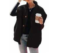 Gilet in pile peloso da donna, casual, oversize, caldo, con bottoni, con tasche(2#,XXL)