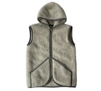 Gilet Lana Unisex Tafara Lana Merino Cappuccio Cerniera Lampo Caldo & Morbido