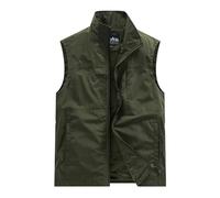 Gilet leggero da uomo casual con cerniera, fodera in rete traspirante, gilet da viaggio, escursionismo, pesca, due tasche con cerniera, vestibilità comoda, tessuto resistente all'acqua, design facile