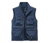 Gilet leggero da uomo, per il tempo libero, per attività all'aria aperta, da uomo, multitasche, gilet casual, giacca sportiva, giornalista, traspirante, resistente, senza maniche, per campeggio, pesca