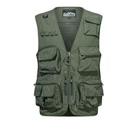 Gilet leggero da uomo, per il tempo libero, per attività all'aria aperta, da uomo, multitasche, gilet casual, giacca sportiva, giornalista, traspirante, resistente, senza maniche, per campeggio, pesca