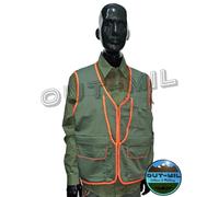 Gilet leggero multitasche verde e arancio da tartufo caccia funghi con carniera