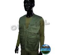 Gilet leggero multitasche verde e arancio da tartufo caccia funghi con carniera