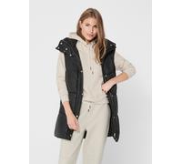 Gilet lungo con cappuccio e zip senza maniche Only Damen Puffer Giacca imbottita