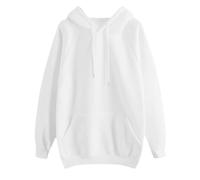 Gilet lungo con Cappuccio Pocket Sleeve Casual Color Solid Felpa Lunga Pullover Donna Donna Cappotto Vestito a Vita Bassa, bianco, M