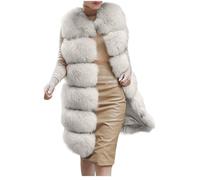 Gilet lungo in pelliccia da donna, tinta unita, senza maniche, in pelliccia sintetica, spesso caldo, giacca invernale in pelliccia sintetica, cappotto di pelliccia largo, taglie forti, morbido