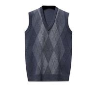 Gilet Maglione da Uomo Gilet a Maglia, Gilet Smanicato Senza Maniche in Maglione Classico Business Gentleman V Neck Knitwear Maglia Gilet Maglione Tank Tops Gilet Uomo Cashmere per Il Tempo Libero