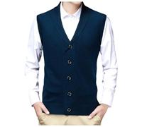 Gilet Maglione da Uomo, Gilet a Maglia Maglia Smanicata Senza Maniche in Maglione Classico Business Gentleman V Neck Knitwear Maglia Gilet Maglione Tank Tops Gilet Cashmere Uomo per Il Tempo Libero