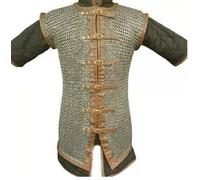 Gilet medievale con posta a catena rivettato da 8 mm chiusura in pelle...