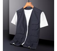 Gilet Multi Tasche Uomo Con Zip Senza Maniche Per Pesca Caccia Esterno