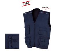 Gilet multitasche 100% cotone non imbottito SCOOP blue - ISSA Industrial Starter