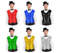 GILET PAILLETTES UOMO VARI COLORI CARNEVALE ABBIGLIAMENTO ACCESSORI
