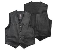 Cruiser Leather Cutoff Vest Vintage Motorbike Motorcycle Scooter Waistcoat L