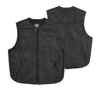 Biker Vest leather waist Coat Cowhide Motorcycle Motorbike Quality Black XL