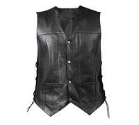 Gilet Pelle Uomo Rock Smanicato Invernale, Gilet in Pelle da Motociclista da Uomo in Pelle Slim Fit Moda Punk Gilet in Pelle Pu Chiodo Pelle Uomo Gilet Ciclismo Uomo Invernale per Il Tempo Libero