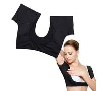 Gilet per il Sudore Ascellare, Design Pullover per L'assorbimento del Sudore a Maniche Corte Gilet per il Sudore Ascellare Lavabile per Donna e Ragazza (Nero)