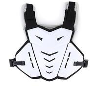 Gilet per motocicletta, protettore antishock e traspirante per torace e schiena, giubbotto corazzato da equitazione con cinturini regolabili, protezione in PE e schiuma resistente (Bianca)