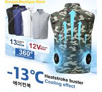 Gilet per ventilatore elettrico Gilet freddo Gilet per ventola di raffreddamento Abbigliamento climatizzato Escursionismo Raffreddamento 13 ore Pesca da lavoro ad alta temperatura grey Asian size M