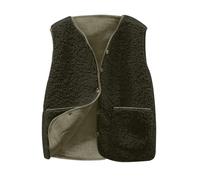 Gilet Pile Donna Teddy Offerte Lampo di Oggi Gilet Sherpa Donna Invernale Caldo Gilet in Pile Felpato Smanicato Giacca Teddy Con Scollo a V e Bottoni Leggero Panciotto Con Tasche Fluffy Outwear
