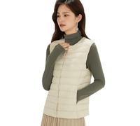 Gilet Piumino Donna Leggero Gilet Imbottito Donna Invernale Gilet Trapuntato Donna Giubbotto Giacca Smanicato Donna Giacche Piumini Senza Maniche Ultralight Donna Gilet Imbottiti Donna Beige S