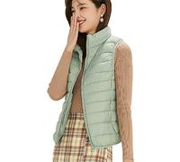 Gilet Piumino Smanicato Donna Leggero Gilet Piuma Trapuntato Donna Giubbotto Giubbino Smanicato Donna Piumini Giacca Gilet Puffer Piume Senza Maniche Donna Down Vest Donna Taglie Forti Caldo Verde 4XL