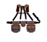 Gilet Porta Utensili, Grigio Arancio | Resistente All'usura, Cintura Portaoggetti da Elettricista, Imbottito, per Cantiere