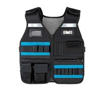 Gilet portautensili con tasche multiple, tasca porta attrezzi da elettricista, per falegname, colore blu, stile 1