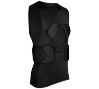 Gilet protettivo da portiere da calcio, senza maniche, imbottito, traspirante, design nero, tessuto in poliestere, taglie dalla S alla XL, ideale per rugby e paintball